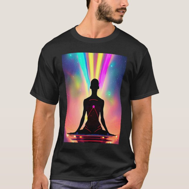 Yoga Girl Female Sun Salutation Meditation Chakra  T-Shirt (Front)