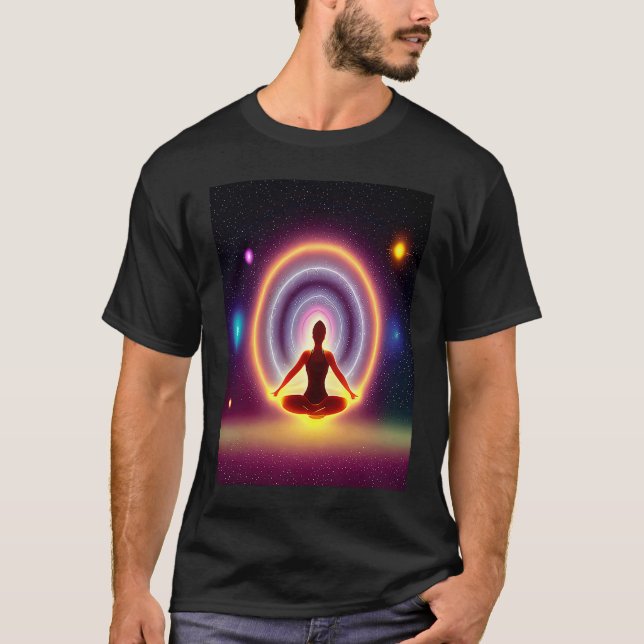 Yoga Girl Female Sun Salutation Meditation Chakra  T-Shirt (Front)