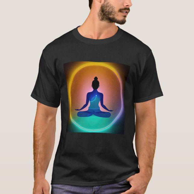 Yoga Girl Female Sun Salutation Meditation Chakra  T-Shirt (Front)
