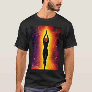Yoga Girl Female Sun Salutation Meditation Chakra  T-Shirt