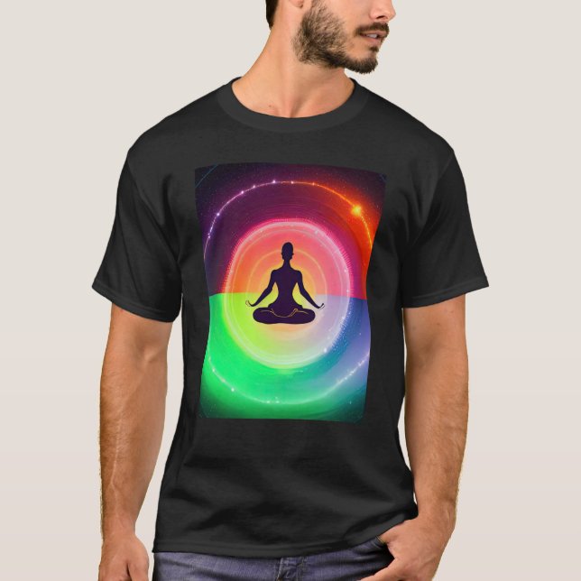 Yoga Girl Female Sun Salutation Meditation Chakra  T-Shirt (Front)