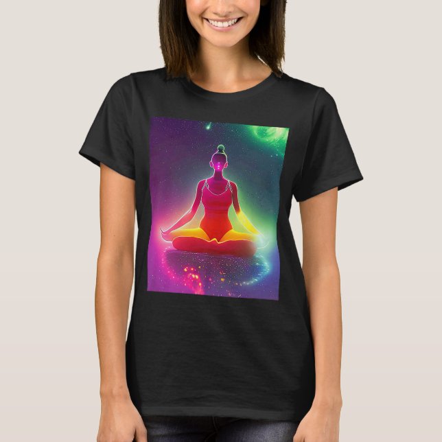 Yoga Girl Female Sun Salutation Meditation Chakra  T-Shirt (Front)
