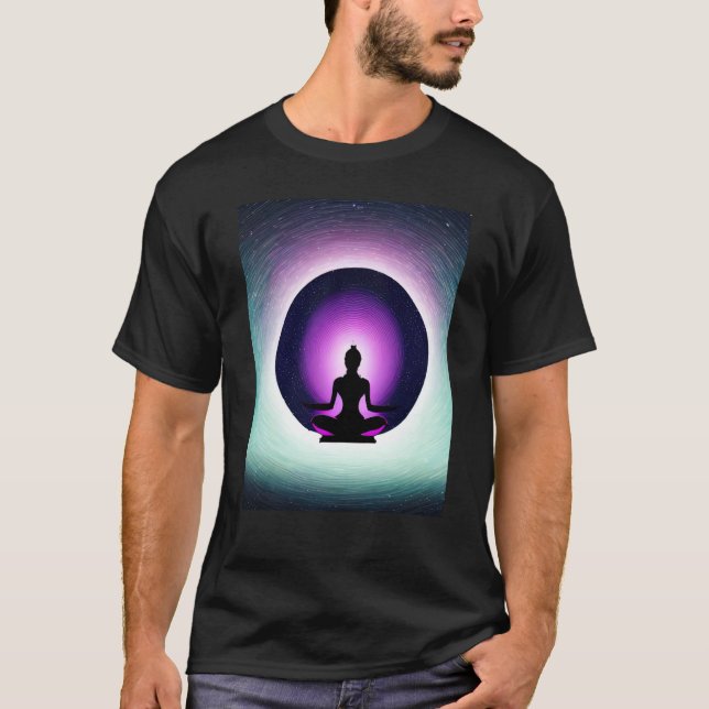 Yoga Girl Female Sun Salutation Meditation Chakra  T-Shirt (Front)