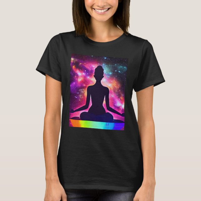 Yoga Girl Female Sun Salutation Meditation Chakra  T-Shirt (Front)