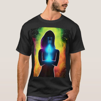 Yoga Girl Female Sun Salutation Meditation Chakra  T-Shirt