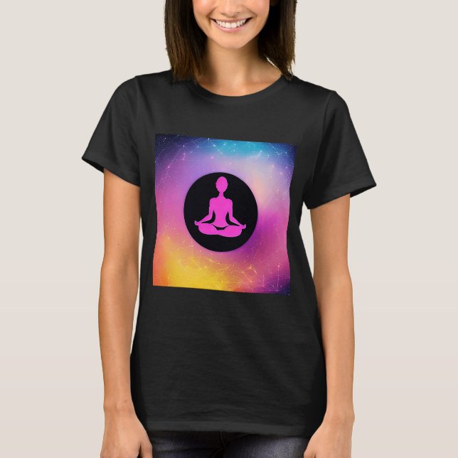 Yoga Girl Female Sun Salutation Meditation Chakra  T-Shirt (Front)