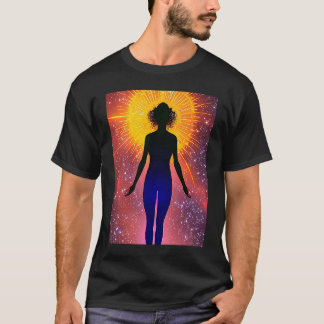 Yoga Girl Female Sun Salutation Meditation Chakra  T-Shirt