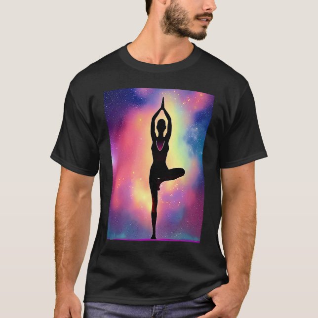 Yoga Girl Female Sun Salutation Meditation Chakra  T-Shirt (Front)