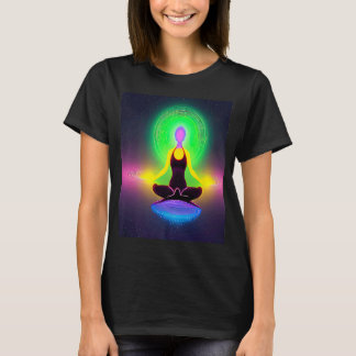 Yoga Girl Female Sun Salutation Meditation Chakra  T-Shirt