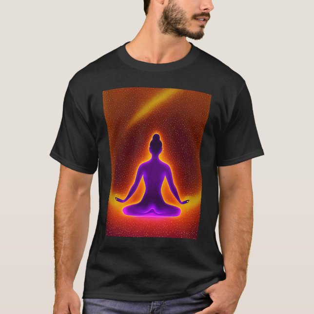 Yoga Girl Female Sun Salutation Meditation Chakra  T-Shirt (Front)