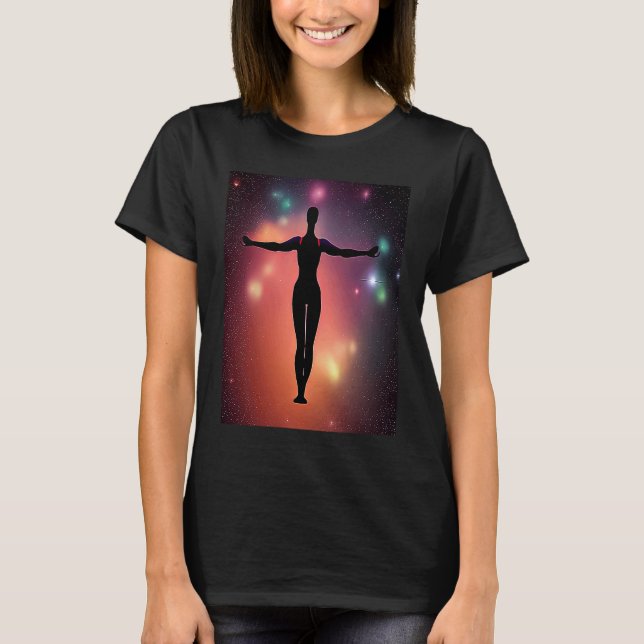 Yoga Girl Female Sun Salutation Meditation Chakra  T-Shirt (Front)