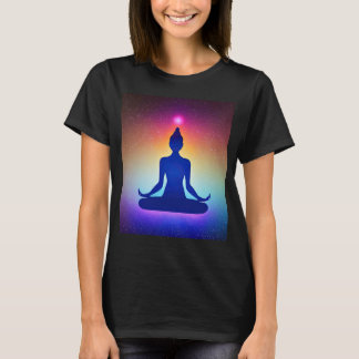 Yoga Girl Female Sun Salutation Meditation Chakra  T-Shirt