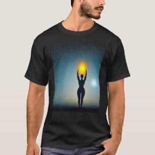 Yoga Girl Female Sun Salutation Meditation Chakra T-Shirt