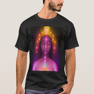 Yoga Girl Female Sun Salutation Meditation Chakra  T-Shirt