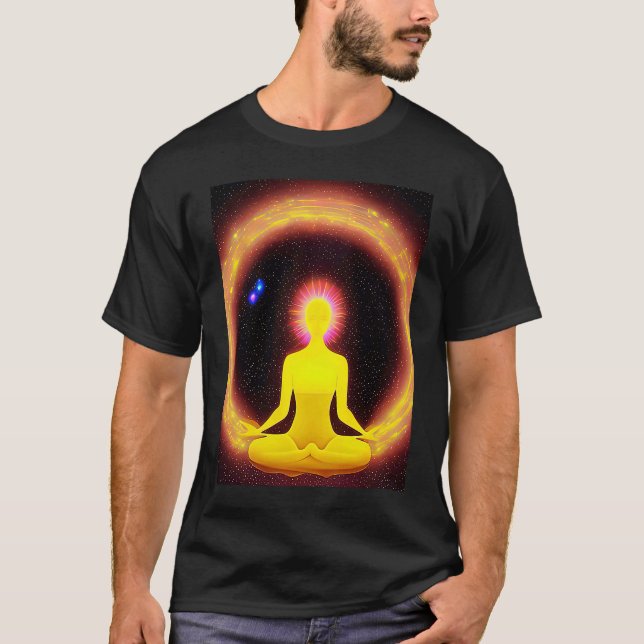 Yoga Girl Female Sun Salutation Meditation Chakra  T-Shirt (Front)