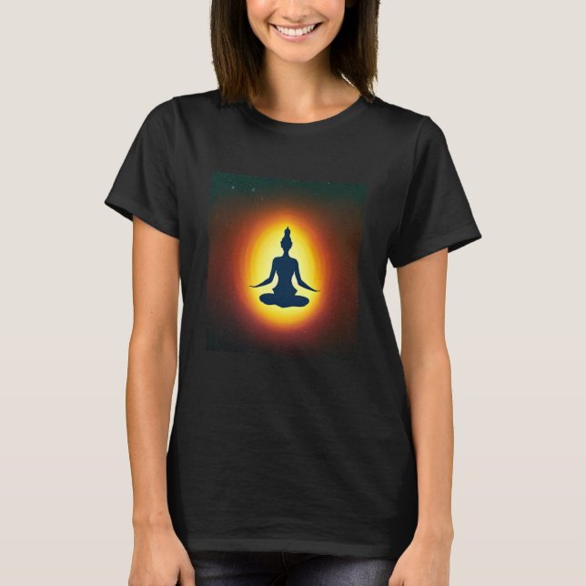 Yoga Girl Female Sun Salutation Meditation Chakra  T-Shirt (Front)