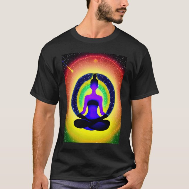Yoga Girl Female Sun Salutation Meditation Chakra  T-Shirt (Front)