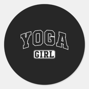 Yoga Girl Funny Athletic Lettering Daughter Youth  Classic Round Sticker