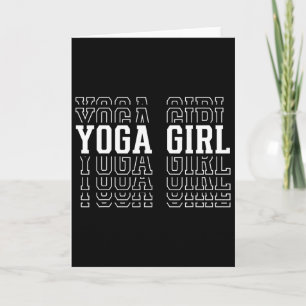 Yoga Girl Funny Layered Text Daughter Youth Kids Card