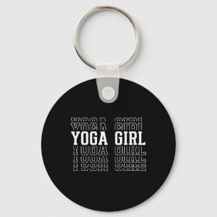 Yoga Girl Funny Layered Text Daughter Youth Kids Key Ring