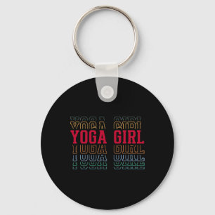 Yoga Girl Funny Layered Text Daughter Youth Kids _ Key Ring