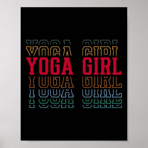 Yoga Girl Funny Layered Text Daughter Youth Kids _ Poster