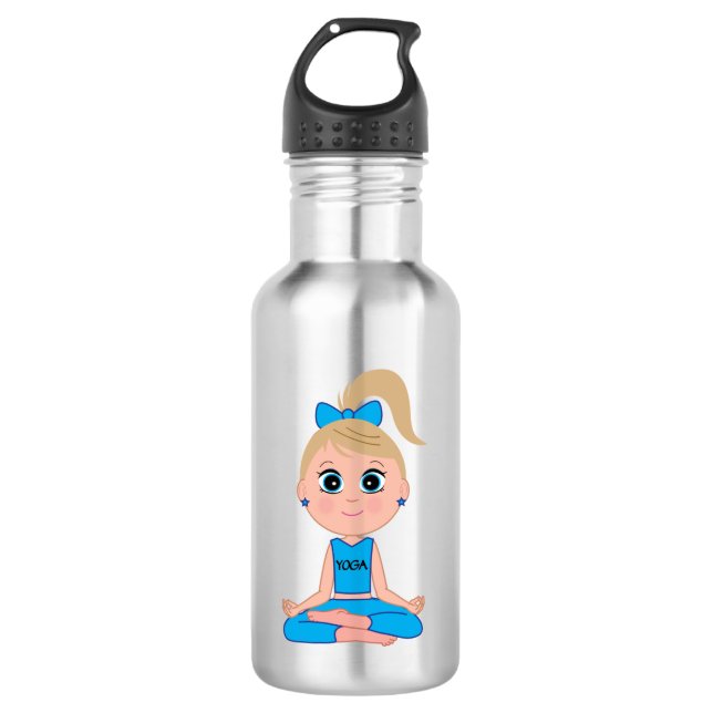 Yoga Girl in Blue 532 Ml Water Bottle (Front)