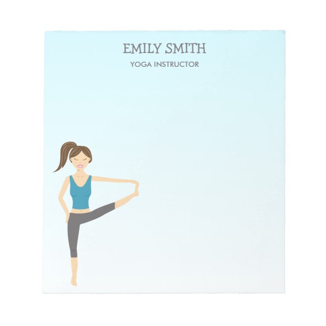 Yoga Girl In Hand To Toe Yoga Instructor Notepad (Front)