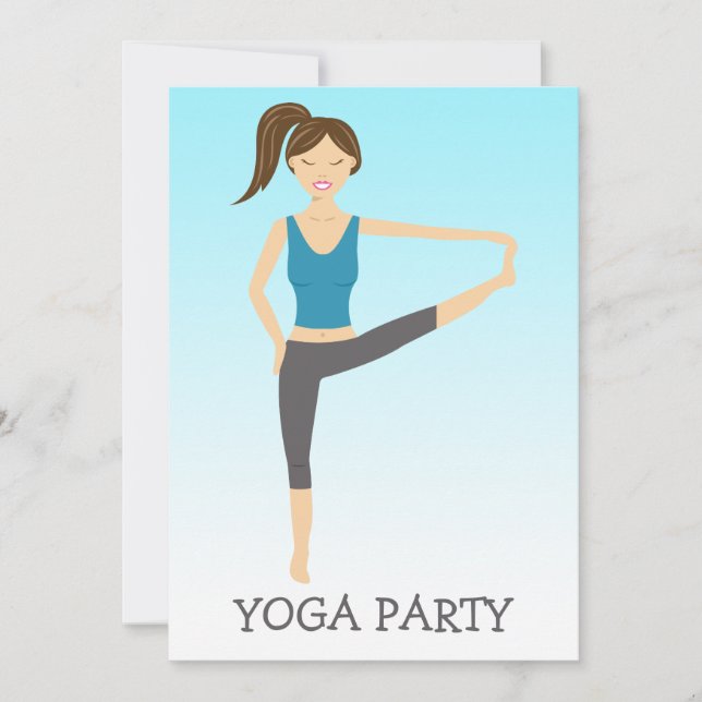 Yoga Girl In Head To Toe Pose Yoga Party Invitation (Front)