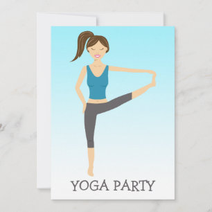 Yoga Girl In Head To Toe Pose Yoga Party Invitation