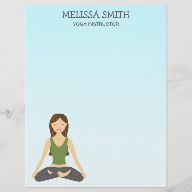 Yoga Girl In Lotus Pose & Yoga Instructor Text (Front)