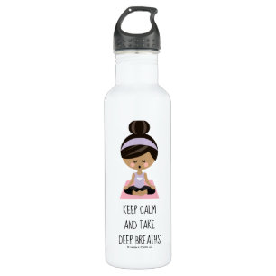 Yoga Girl Keep Calm and Take Deep Breaths 710 Ml Water Bottle
