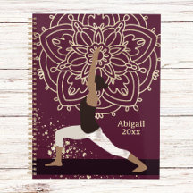Yoga Girl Modern Mandala Plum Purple Gold