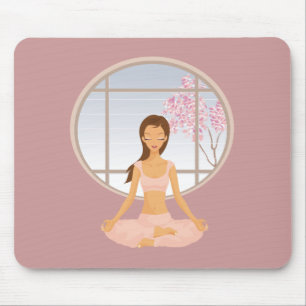 yoga girl mouse pad