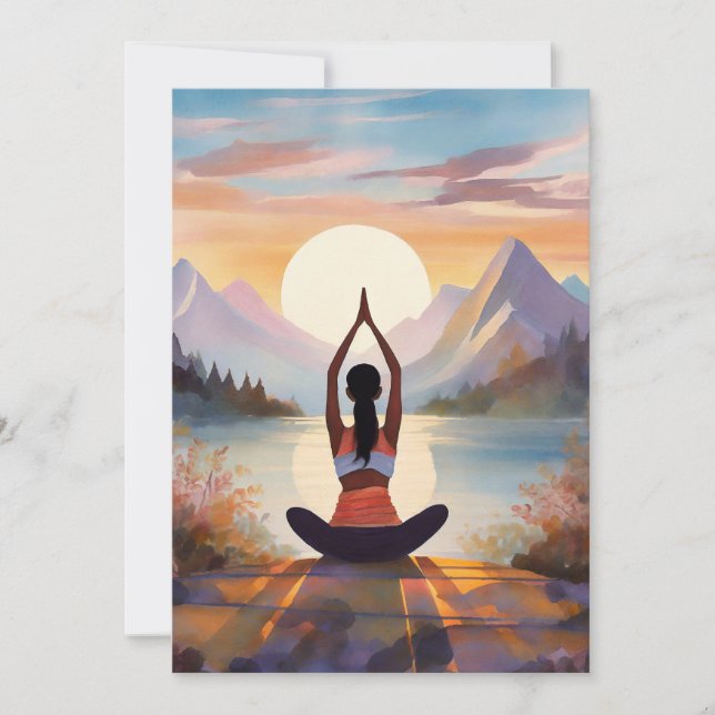 Yoga Girl Near Sea Side  Holiday Card (Front)