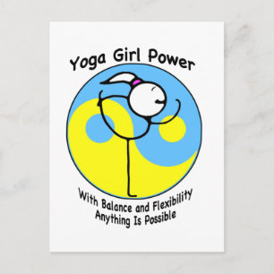 Yoga Girl Power Logo Postcard
