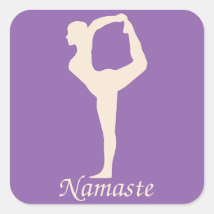 Yoga girl square sticker
