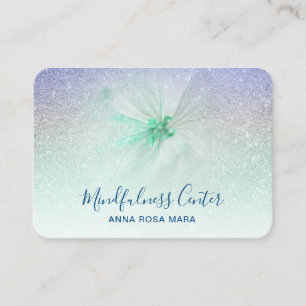*~* Yoga Glitter Meditation QR Reiki Floral Flower Business Card