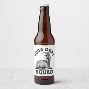 Yoga Goat Squad Funny Goat Meditation Lover Beer Bottle Label