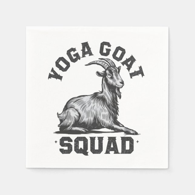 Yoga Goat Squad Funny Goat Meditation Lover  Napkin (Front)