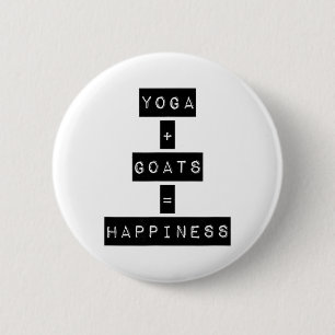 Yoga + Goats = Happiness 6 Cm Round Badge