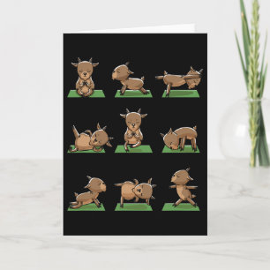 Yoga Goats Pose Funny Meditation Exercise Animal L Card