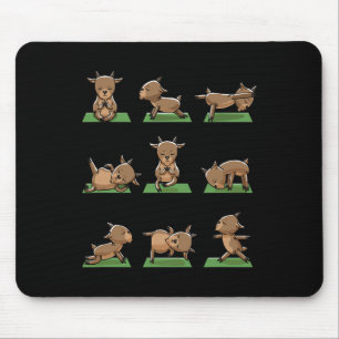 Yoga Goats Pose Funny Meditation Exercise Animal L Mouse Pad