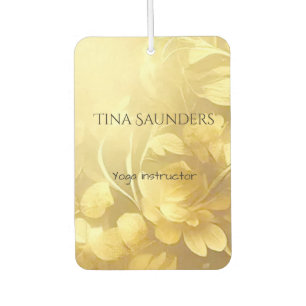 Yoga gold flowers custom name car air freshener