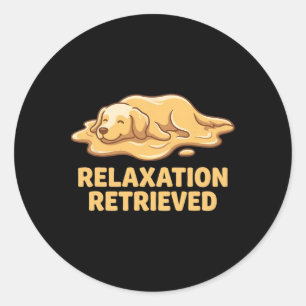 Yoga Golden Retriever Dog Lover Art Classic Round Sticker