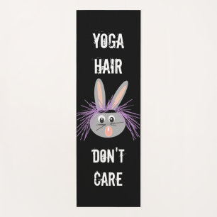 Yoga Hair Don't Care Funny Saying Yoga Mat