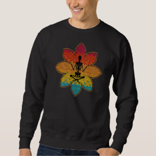 Yoga Halloween Skeleton Namaste Meditating Fun Yog Sweatshirt