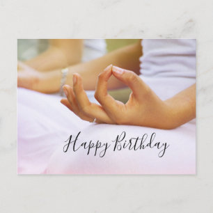 Yoga Happy Birthday Card Fold the index finger