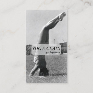 Yoga Headstand Pose Vintage Business Card