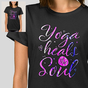 Yoga Heals The Soul Purple Mauve Blue T-Shirt